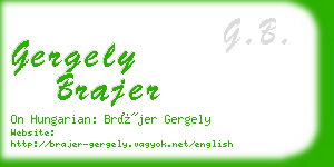 gergely brajer business card